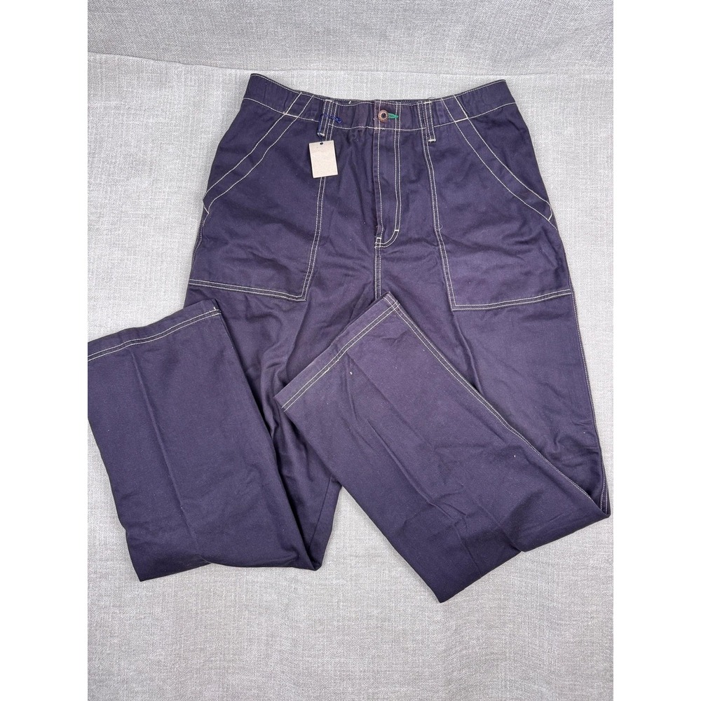 Tommy Jeans Pants Mens 34x32 Navy Blue Relaxed Straight Workwear Cotton Denim